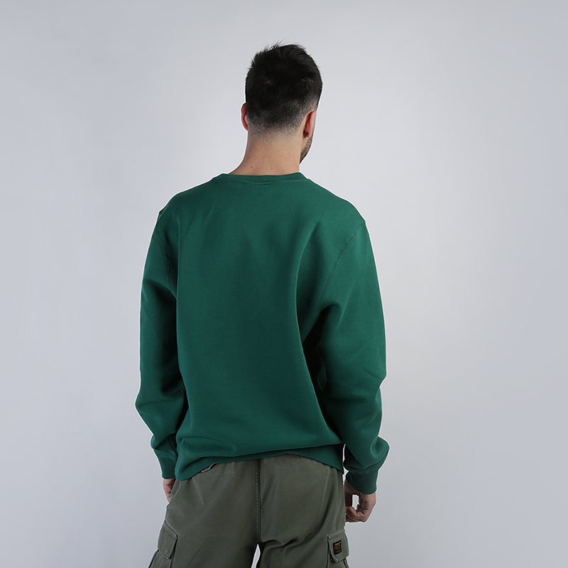 мужская зеленая толстовка Stussy 2 Bar Stock App. Crew 118316-green - цена, описание, фото 4